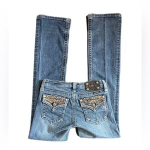 Miss Me Jeans, Women's Straight Leg Flared Jeans, Blue, Size 26